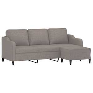 3místná pohovka s podnožkou taupe 180 cm textil - obrázek 3