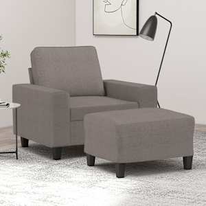 Křeslo s podnožkou taupe 60 cm textil - obrázek 1