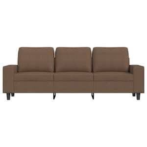 3místná pohovka s podnožkou hnědá 180 cm textil - obrázek 4