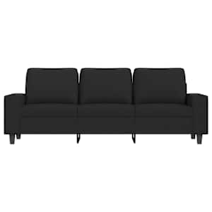 3místná pohovka s podnožkou černá 180 cm textil - obrázek 4