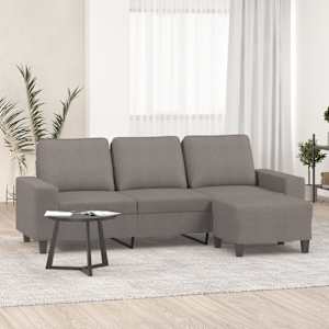 3místná pohovka s podnožkou taupe 180 cm textil - obrázek 1