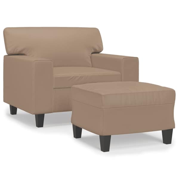 vidaXL tugitool jalapingiga, cappuccino, 60 cm, kunstnahk