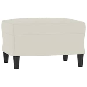 Křeslo s podnožkou krémové 60 cm samet - obrázek 5