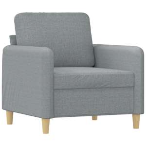 Křeslo s podnožkou světle šedé 60 cm textil - obrázek 4
