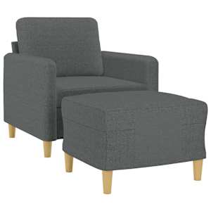 Křeslo s podnožkou tmavě šedé 60 cm textil - obrázek 3