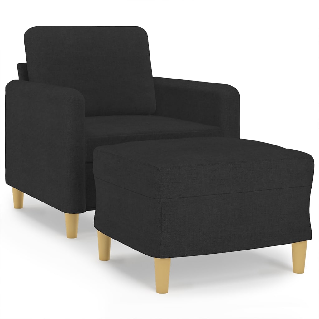 vidaXL Křeslo s podnožkou černé 60 cm textil