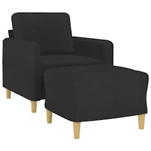 Křeslo s podnožkou černé 60 cm textil - obrázek 3