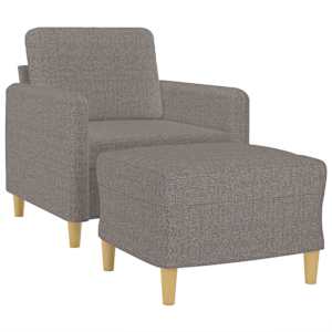Křeslo s podnožkou taupe 60 cm textil - obrázek 3