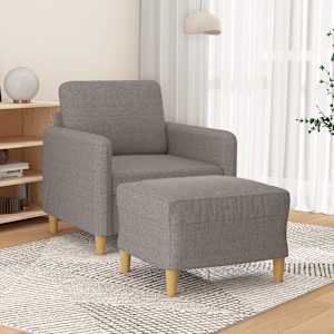 Křeslo s podnožkou taupe 60 cm textil - obrázek 1