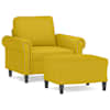 vidaXL tugitool jalapingiga, kollane , 60 cm, samet