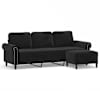 vidaXL 3-kohaline diivan jalapingiga, must, 180 cm, samet