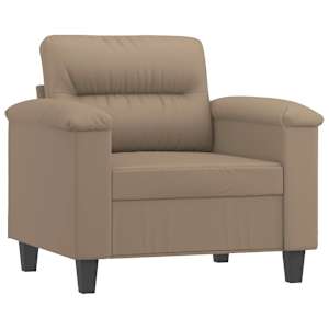 Křeslo s podnožkou cappuccino 60 cm umělá kůže - obrázek 4