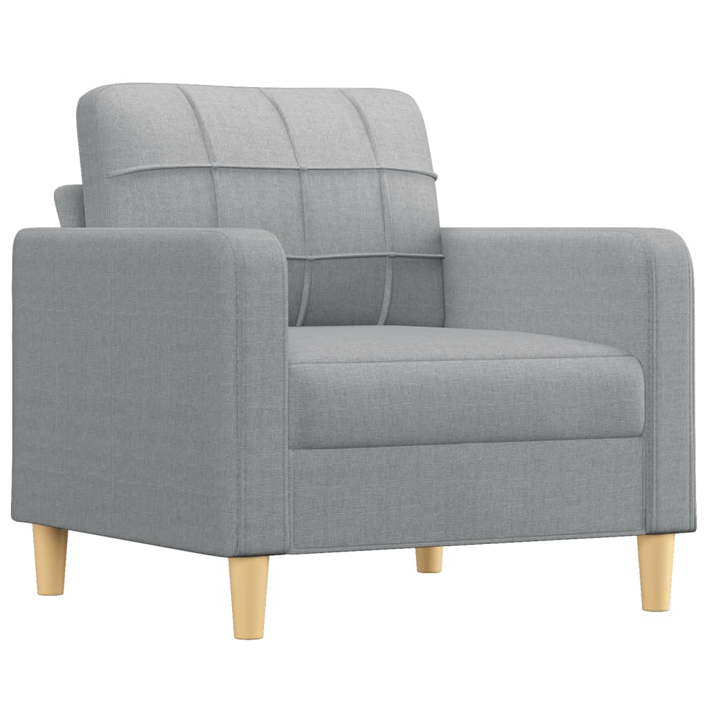 vidaXL 4-delige Loungeset met kussens stof lichtgrijs afbeelding