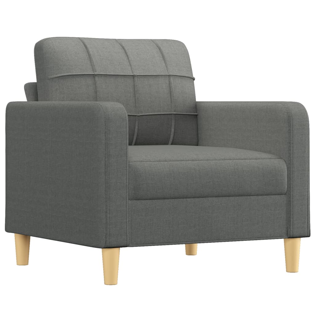 vidaXL 3-delige Loungeset met kussens stof donkergrijs afbeelding