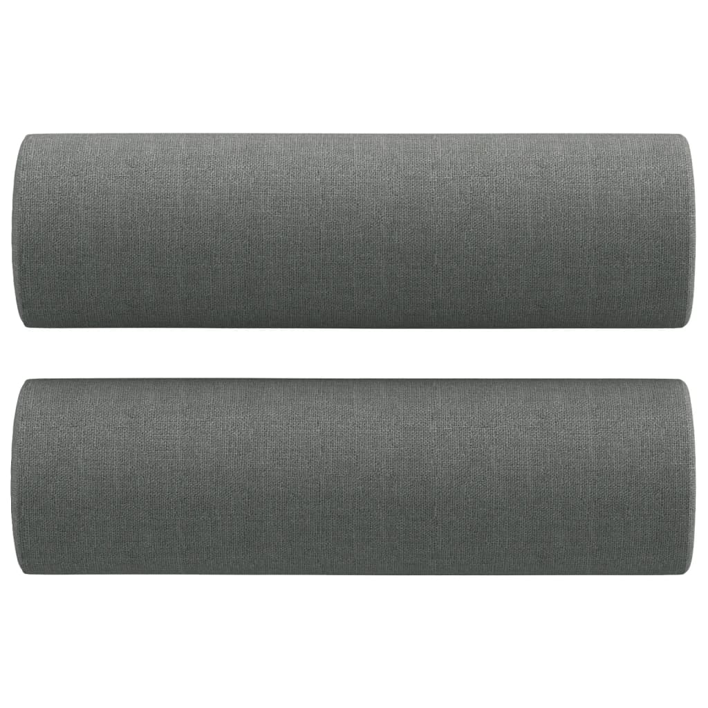 3dílná sedací souprava s polštáři tmavě šedá textil