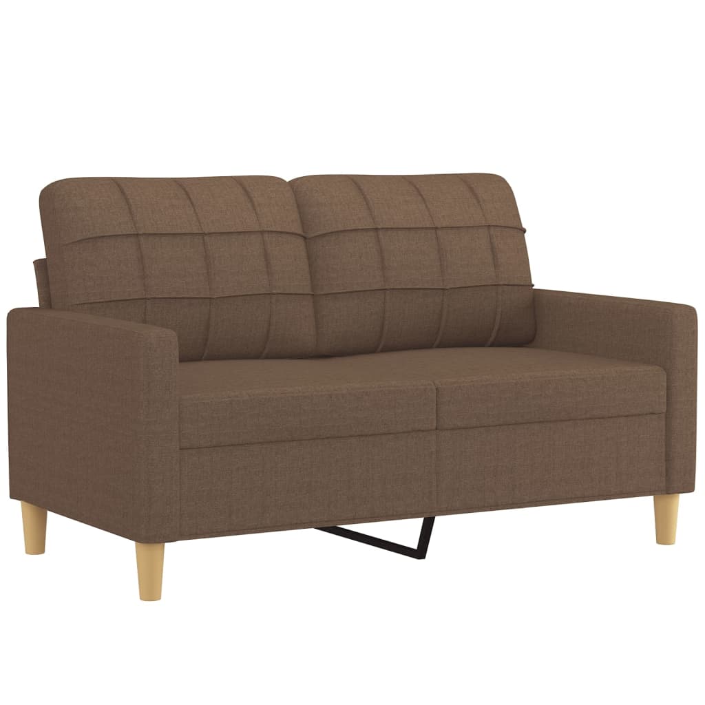 vidaXL 4-delige Loungeset met kussens stof bruin afbeelding