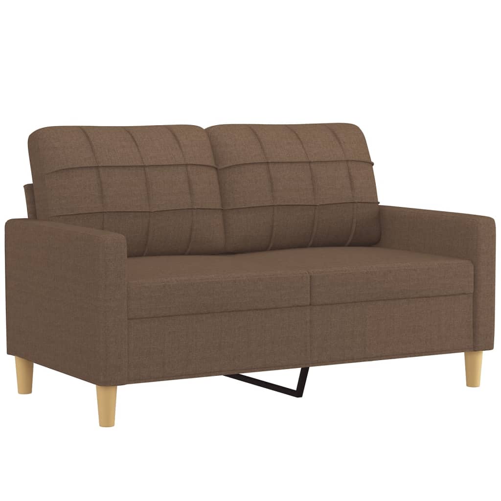 vidaXL 2 pcs conjunto de sofás com almofadas tecido castanho
