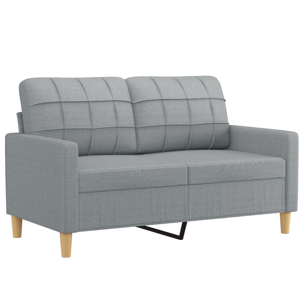 vidaXL 3-delige Loungeset met kussens stof lichtgrijs afbeelding