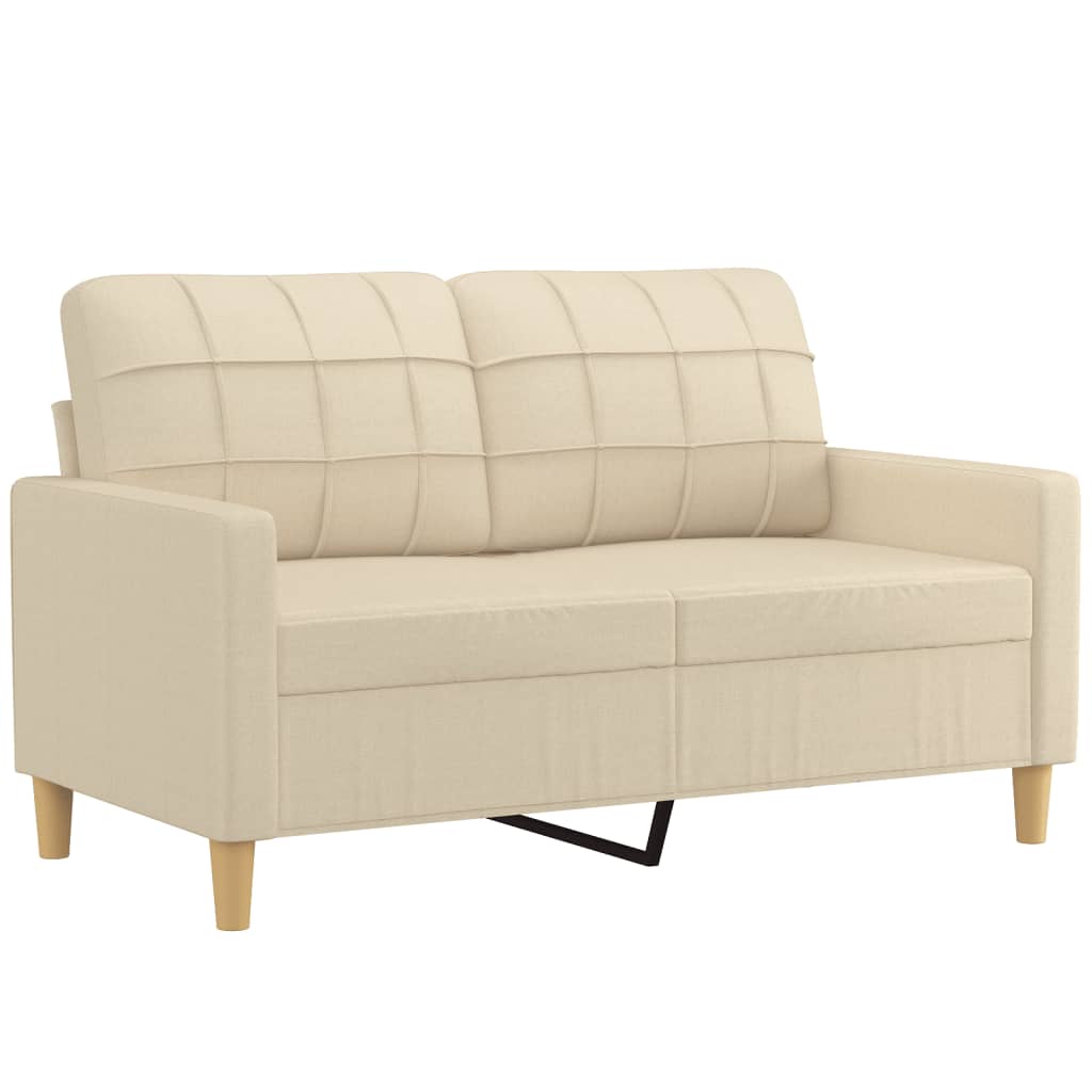 vidaXL 3-delige Loungeset met kussens stof crèmekleurig afbeelding