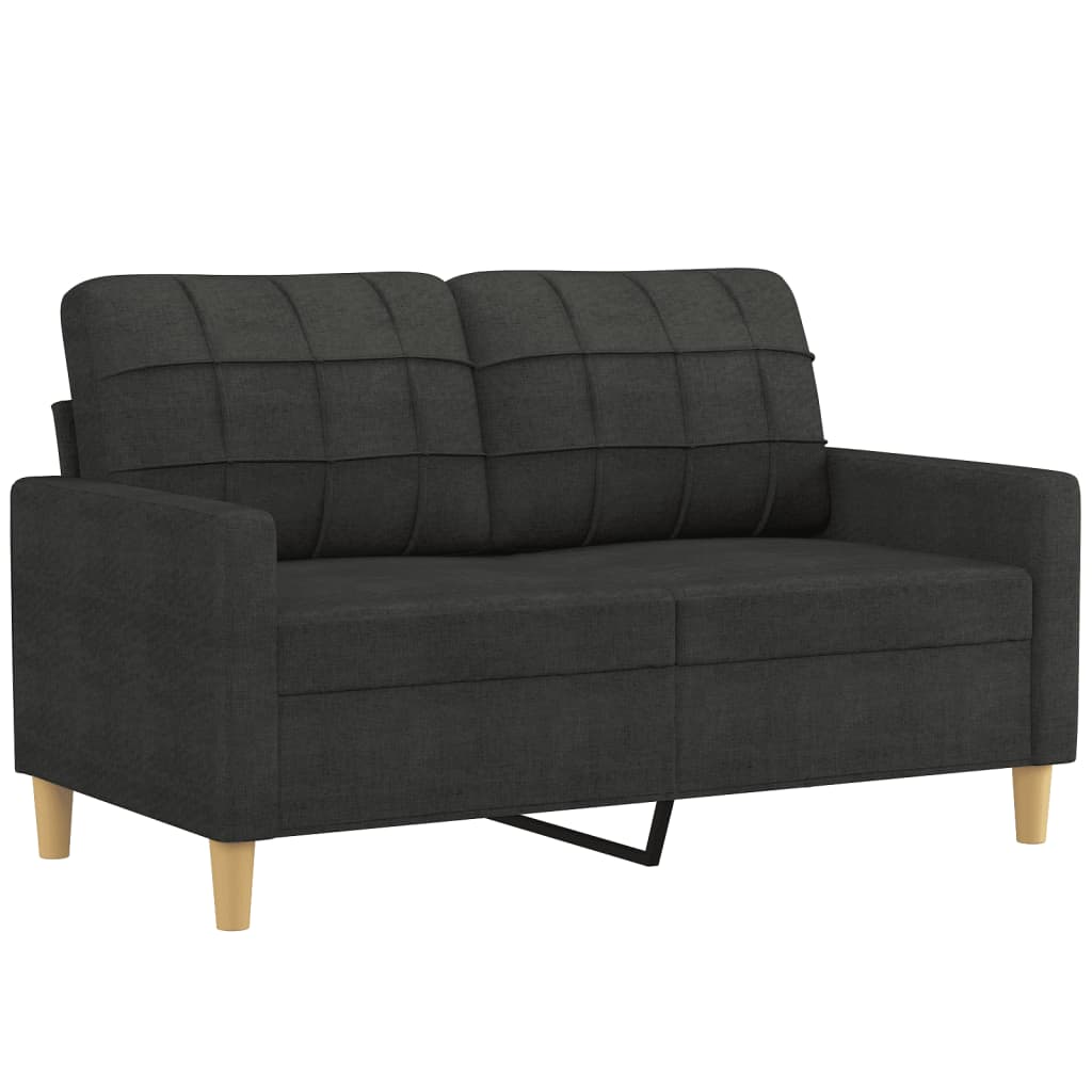vidaXL 3-delige Loungeset met kussens stof zwart afbeelding