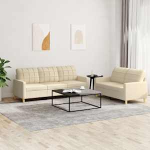 Sedežna garnitura 2-delna z blazinami krem blago