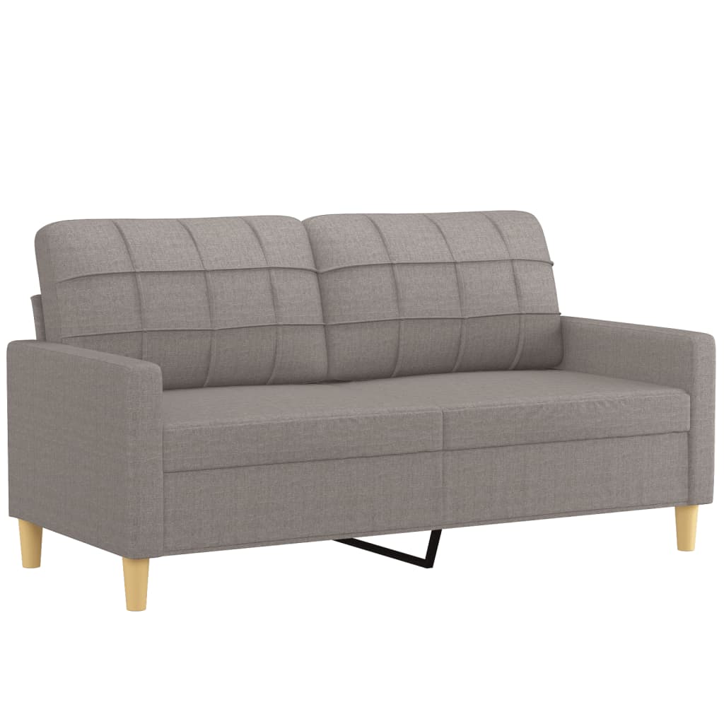 vidaXL 2-delige Loungeset met kussens stof taupe afbeelding