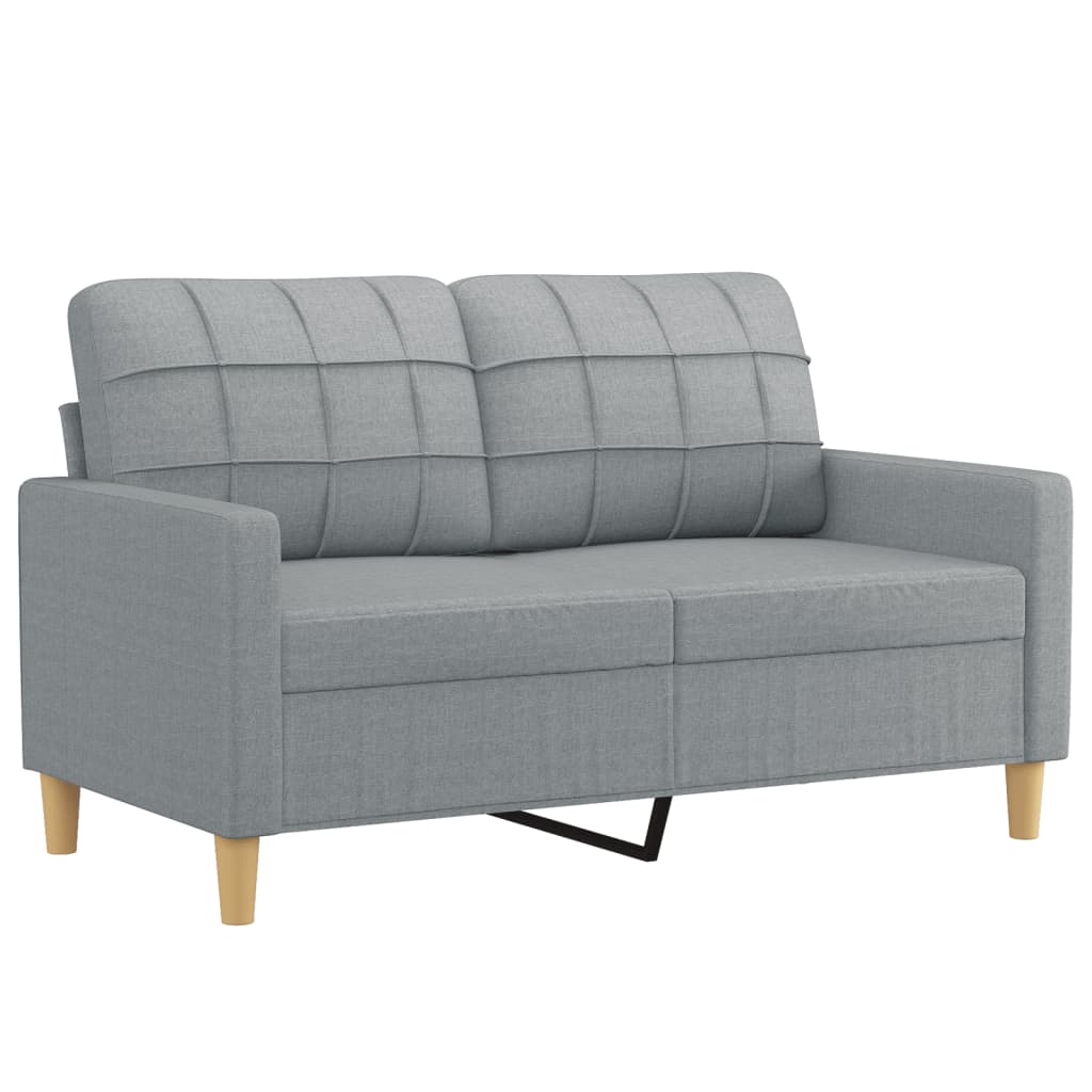 vidaXL 3-delige Loungeset met kussens stof lichtgrijs afbeelding