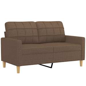 vidaXL Ensemble de canap&eacute;s 3 pcs avec coussins marron tissu