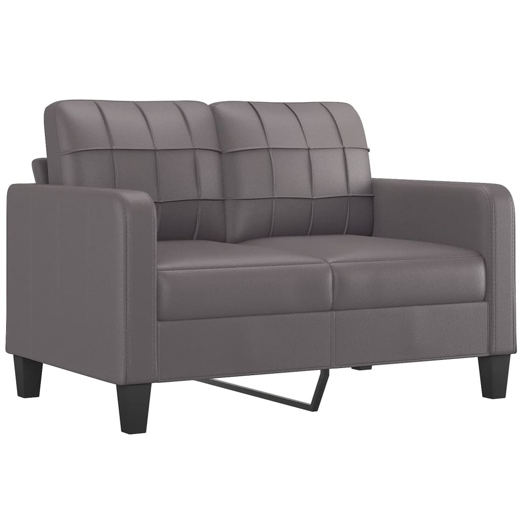 vidaXL 2-delige Loungeset met kussens kunstleer grijs afbeelding