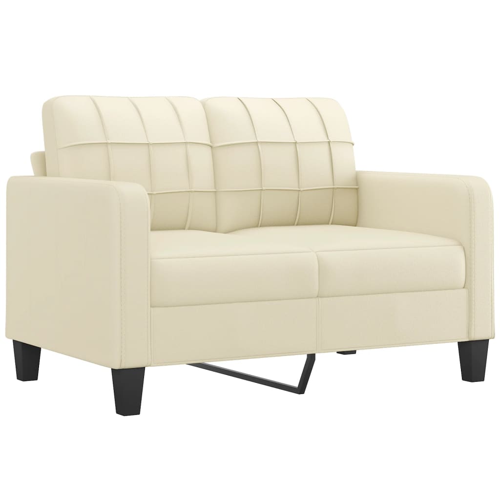 vidaXL 3-delige Loungeset met kussens kunstleer crèmekleurig afbeelding