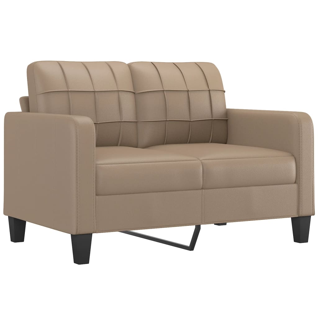vidaXL Set de canapele cu perne, 3 piese, cappuccino, piele ecologică