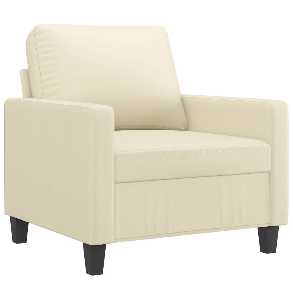 vidaXL 4-delige Loungeset met kussens kunstleer crème afbeelding