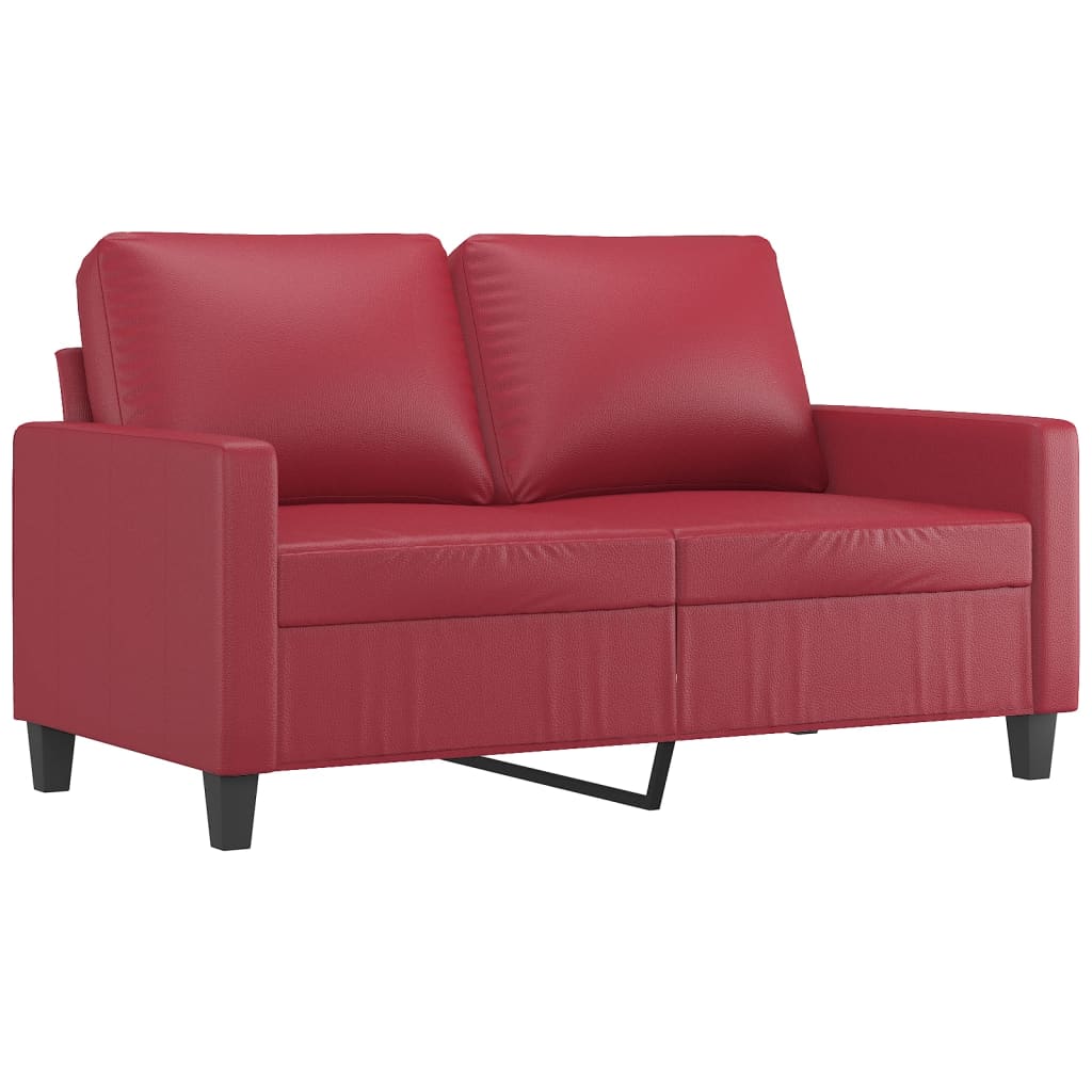 vidaXL 3-delige Loungeset met kussens kunstleer wijnrood afbeelding