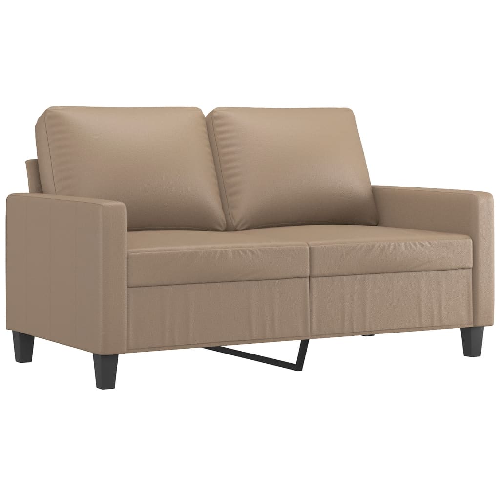vidaXL Set de canapele cu perne, 3 piese, cappuccino, piele ecologică