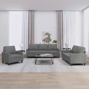 Sedežna garnitura z blazinami 3-delna temno sivo blago