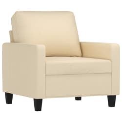 vidaXL 4-tlg. Sofagarnitur mit Kissen Creme Stoff