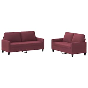 2dílná sedací souprava s poduškami vínová textil - obrázek 2