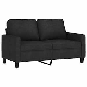 2dílná sedací souprava s poduškami černá textil - obrázek 3