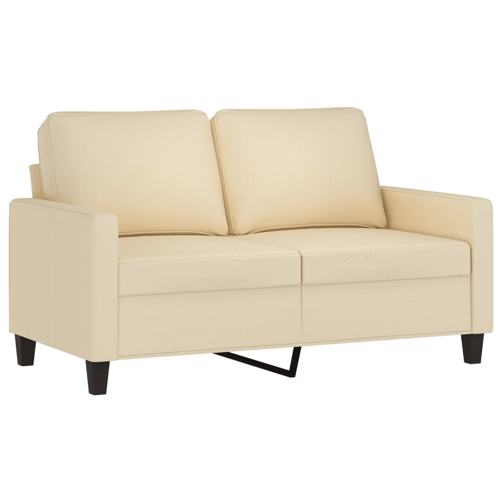 vidaXL 3-delige Loungeset met kussens stof crèmekleurig afbeelding