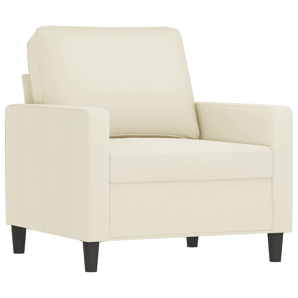 vidaXL 3-delige Loungeset met kussens fluweel crèmekleurig afbeelding