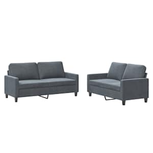 vidaXL 2-osaline diivanikomplekt patjadega, tumehall, samet