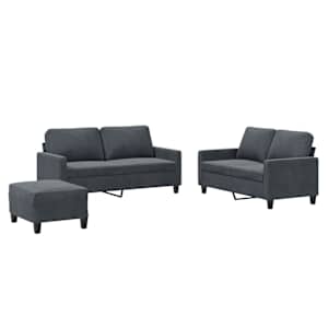 vidaXL 3-osaline diivanikomplekt patjadega, tumehall, samet
