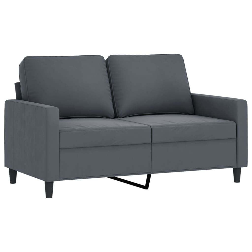 vidaXL 3-delige Loungeset met kussens fluweel donkergrijs afbeelding
