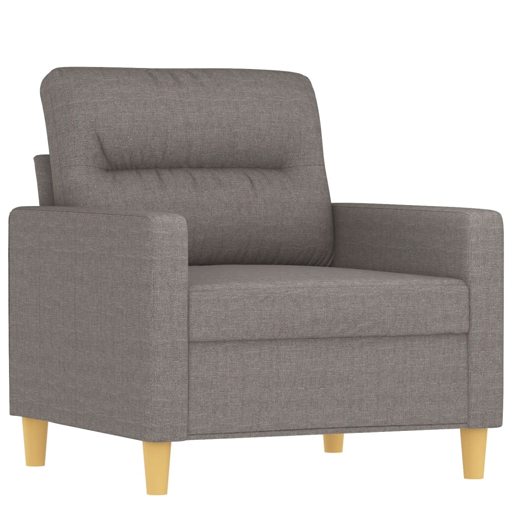 vidaXL 3-delige Loungeset met kussens stof taupe