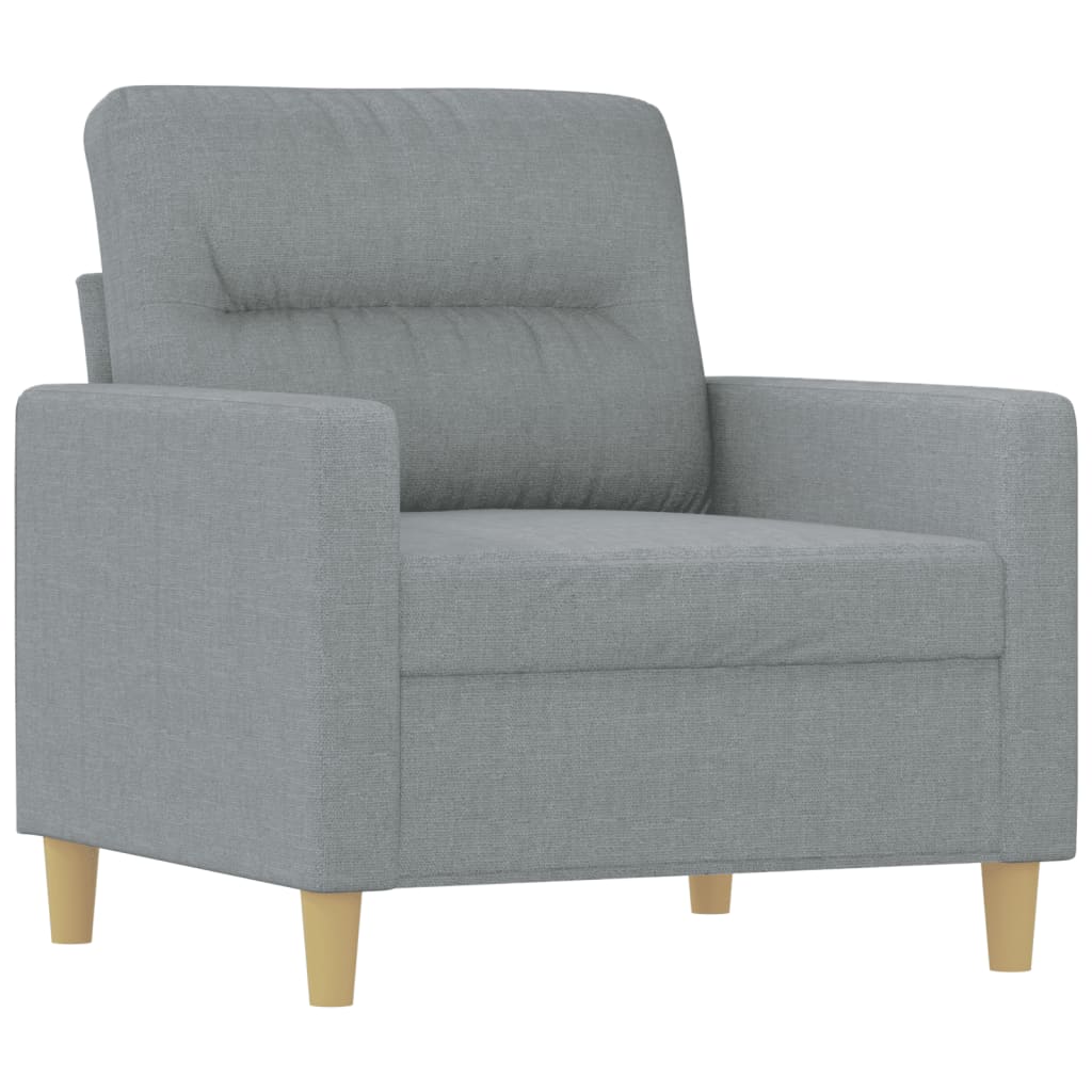 vidaXL 4-delige Loungeset met kussens stof lichtgrijs afbeelding
