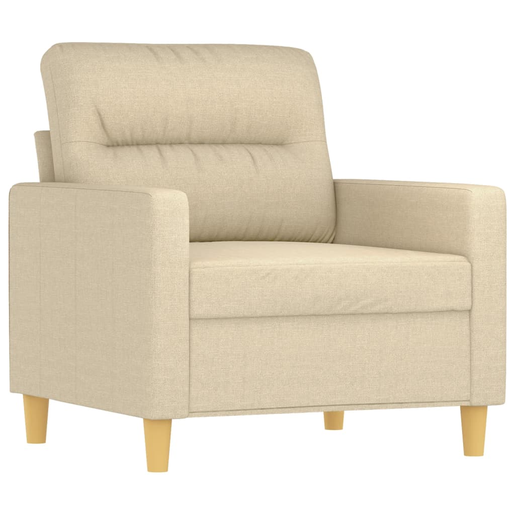 vidaXL 4-delige Loungeset met kussens stof crèmekleurig afbeelding