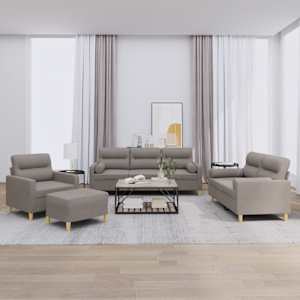 Sedežna garnitura z vzglavniki 4-delna taupe blago