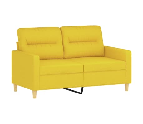 vidaXL 2-dijelni set sofa s jastucima svjetložuti od tkanine