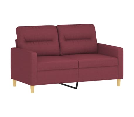 vidaXL 2-delige Loungeset met kussens stof wijnrood