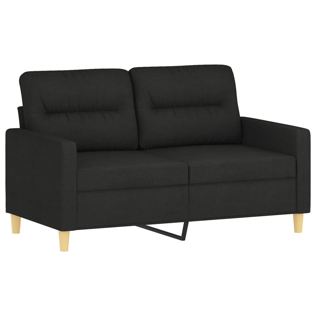 vidaXL 3-delige loungeset met kussens stof zwart afbeelding